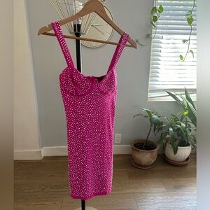 Hot pink clubbing dress (Small 4-6)